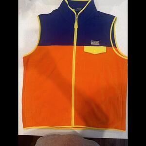 Polo Ralph Lauren Color Block Brushed Fleece Pocket Vest XL  NWT￼Blue Yelo Orng